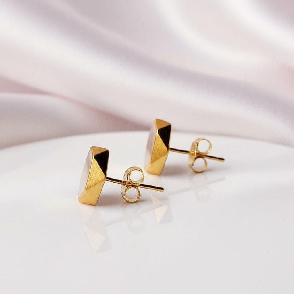 North European Option Geometric Angles Stud Earrings-Black Diamonds New York