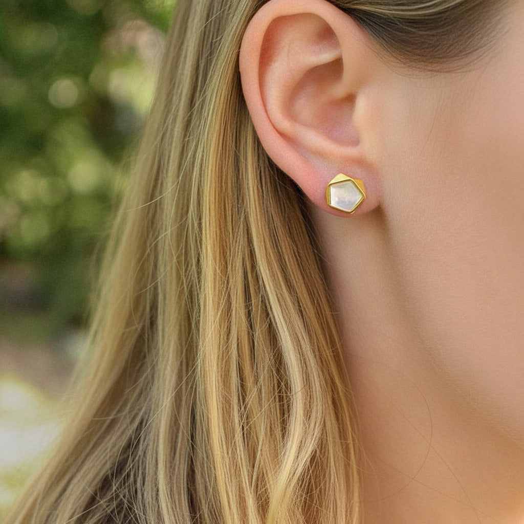 North European Option Geometric Angles Stud Earrings-Black Diamonds New York