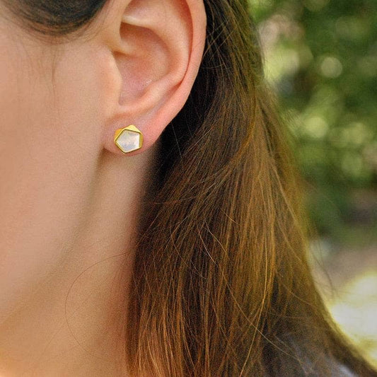North European Style Geometric Angles Stud Earrings-Black Diamonds New York