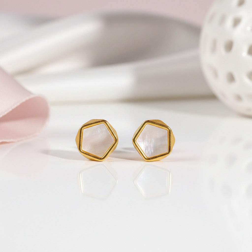 North European Option Geometric Angles Stud Earrings-Black Diamonds New York