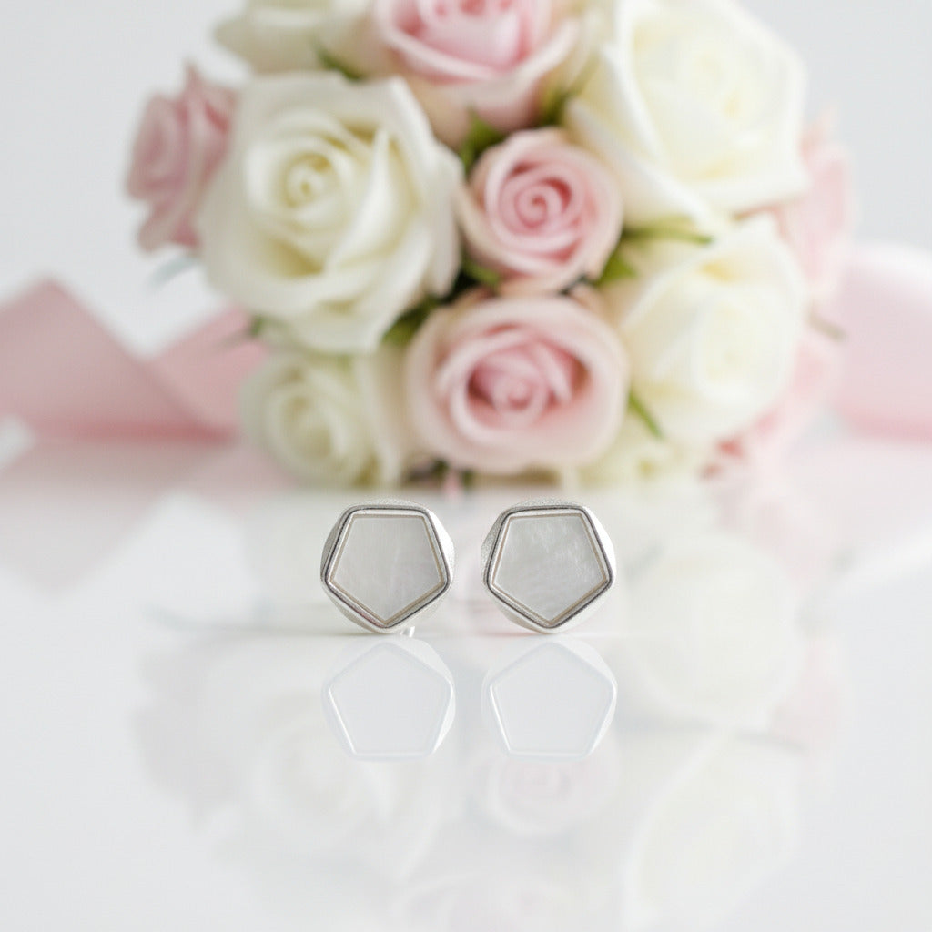 North European Option Geometric Angles Stud Earrings-Black Diamonds New York