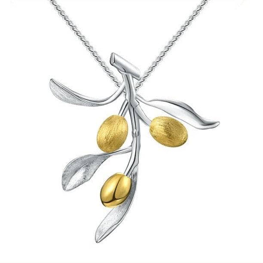 Olive Leaves and Fruits Necklace-Black Diamonds New York