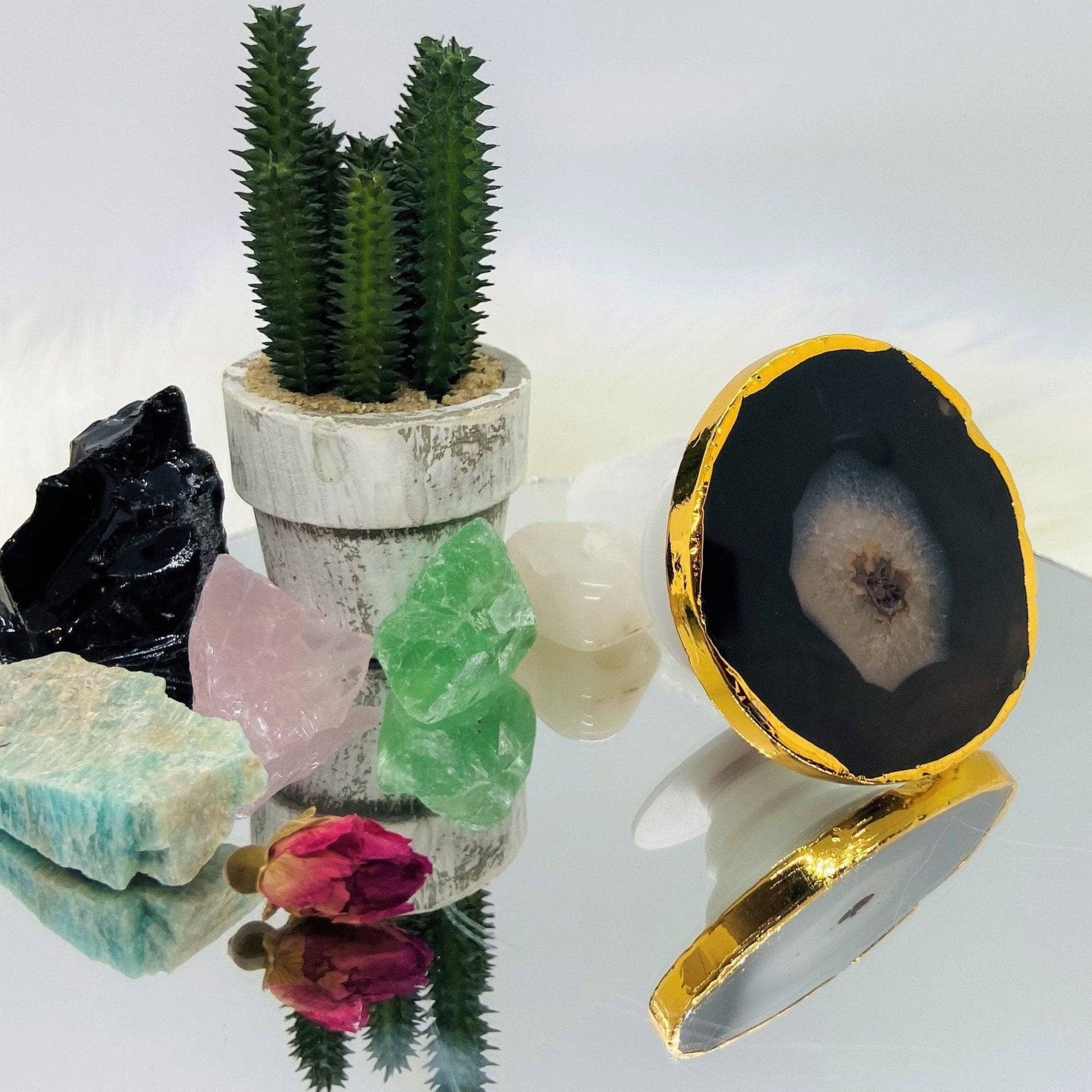 Onyx Natural Stone Phone Holder- Black Diamond Options New York-Black Diamonds New York