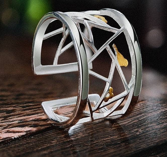 Oriental Element Window Paper-cut Ring-Black Diamonds New York