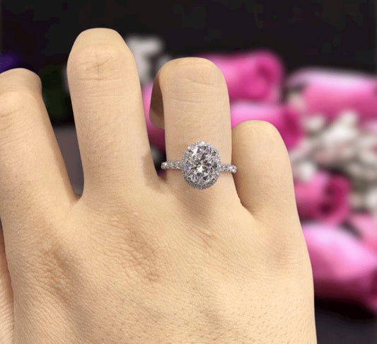 Oval Cut 2 Carat Diamond Engagement Ring-Black Diamonds New York