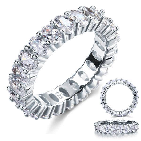 Oval Cut Eternity Wedding Ring Band Jewelry