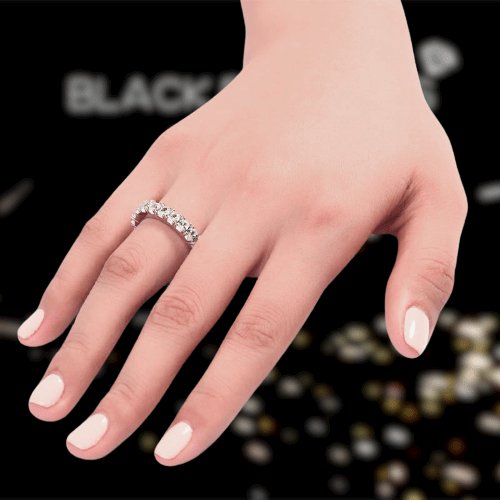 Oval Cut Eternity Created Diamond Ring - Black Diamonds New York