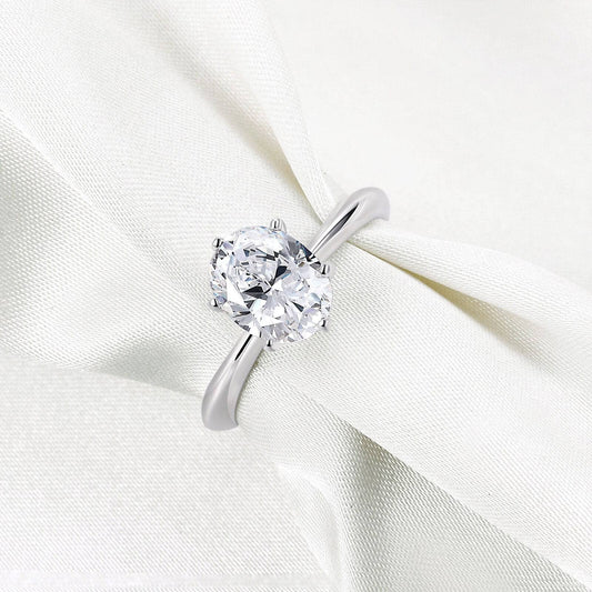 Oval Cut Created Diamond Engagement Ring-Black Diamonds New York