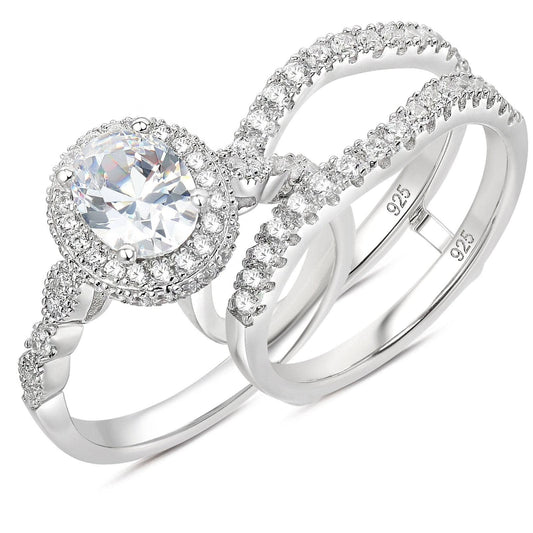 Oval Cut Created Diamond Engagement Ring Set-Black Diamonds New York
