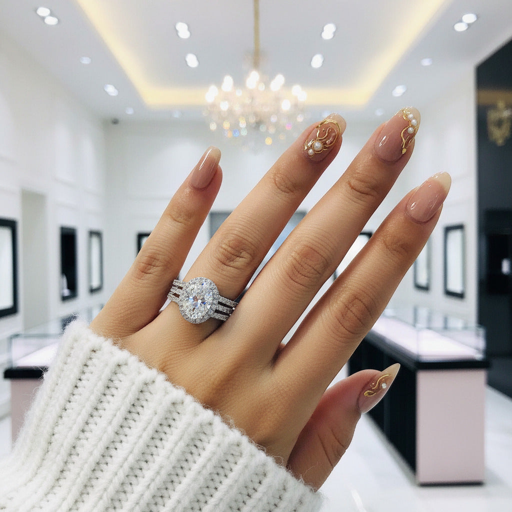 Oval Cut Diamond Option Ring-Black Diamonds New York