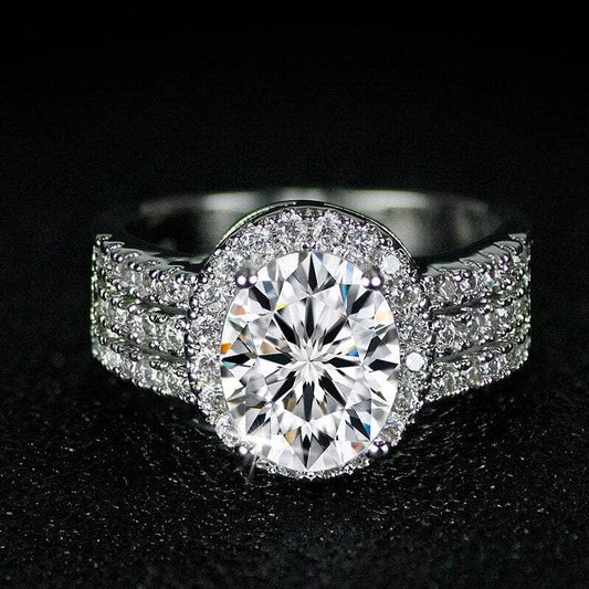 Oval Cut Created Diamond Ring - Black Diamonds New York-Black Diamonds New York