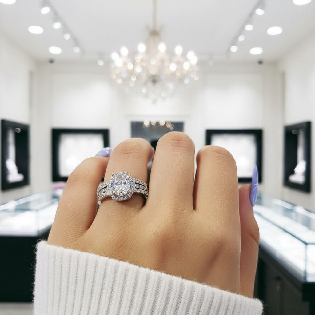 Oval Cut Diamond Option Ring-Black Diamonds New York