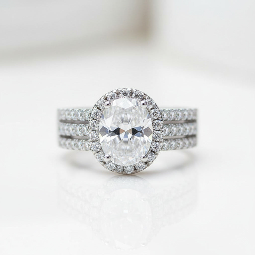 Oval Cut Diamond Option Ring-Black Diamonds New York