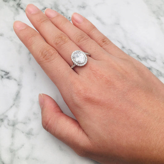 Oval Cut Diamond Antique Halo Engagement Ring-Black Diamonds New York