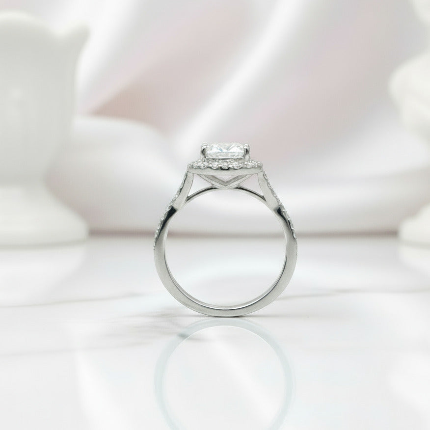 Oval Cut Diamond Antique Halo Engagement Ring-Black Diamonds New York