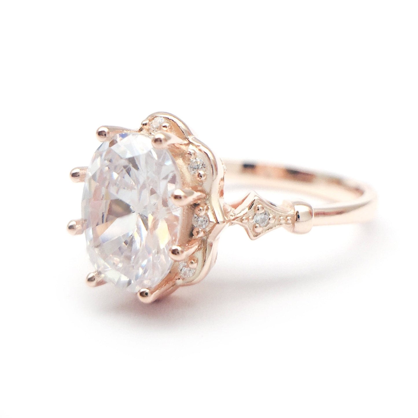 Oval Cut Diamond Classic Halo Engagement Ring-Black Diamonds New York