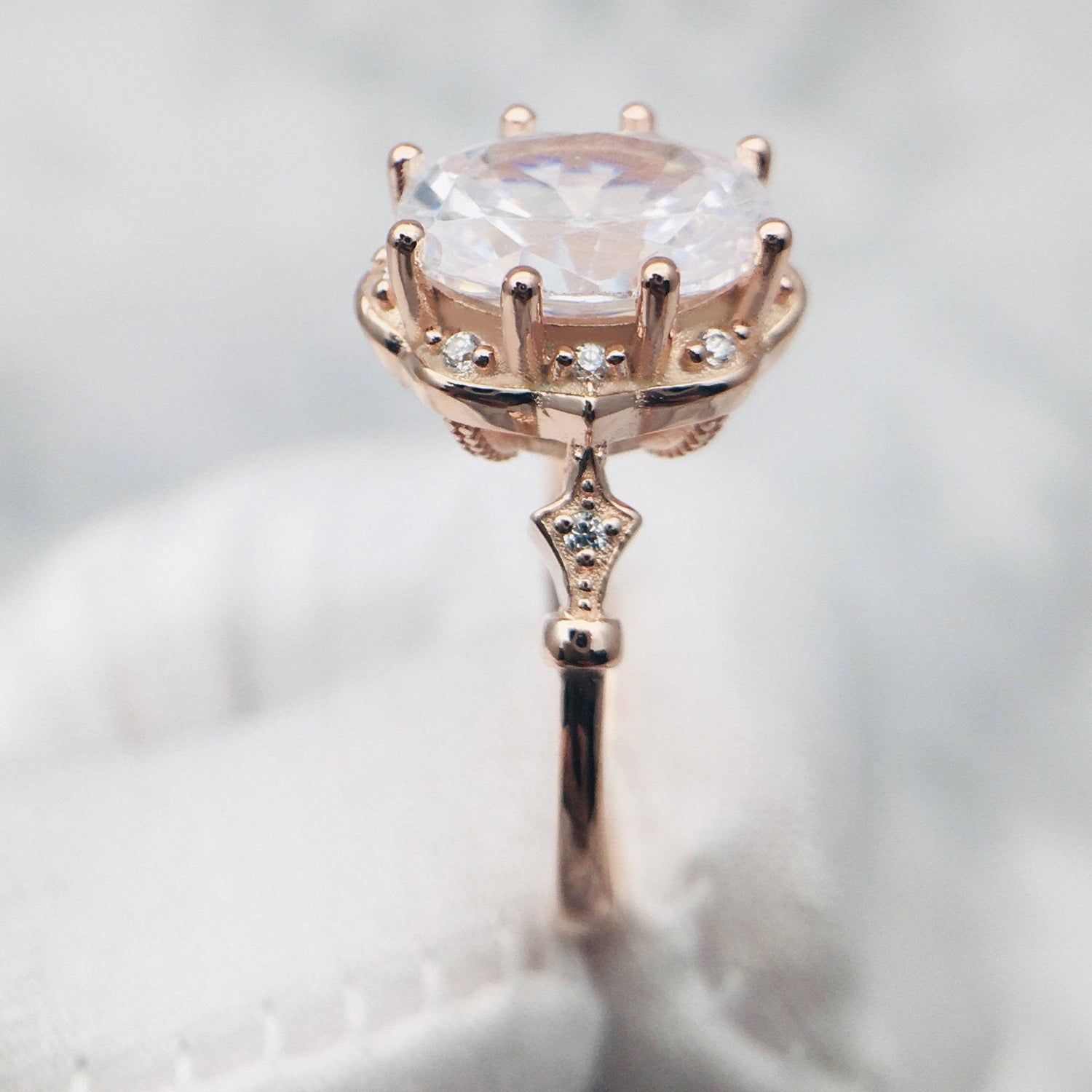 Oval Cut Diamond Classic Halo Engagement Ring-Black Diamonds New York