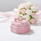 Oval Cut Opal Gemstone Ring-Black Diamonds New York
