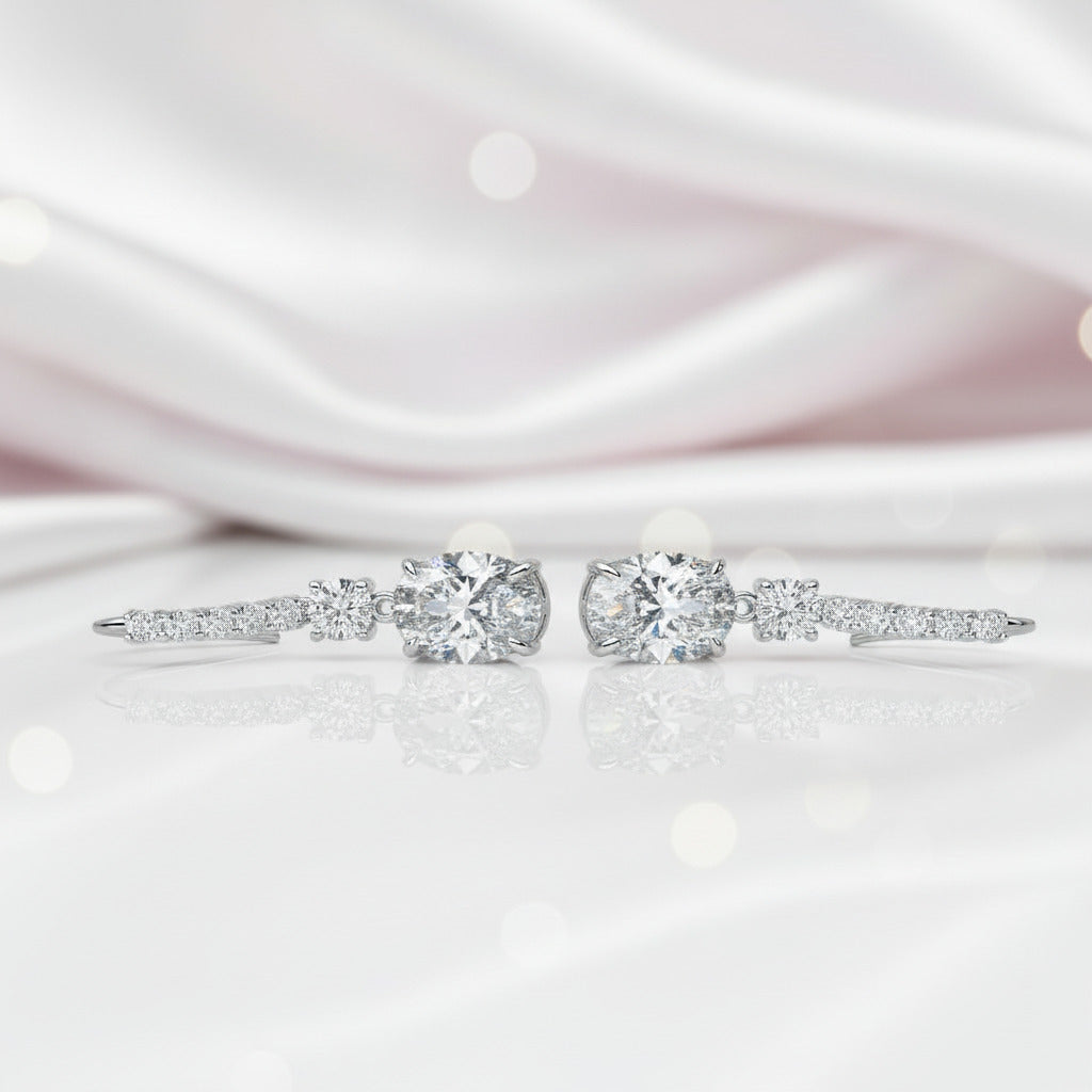Oval Cut Diamond Drop Earrings – Black Diamonds New York