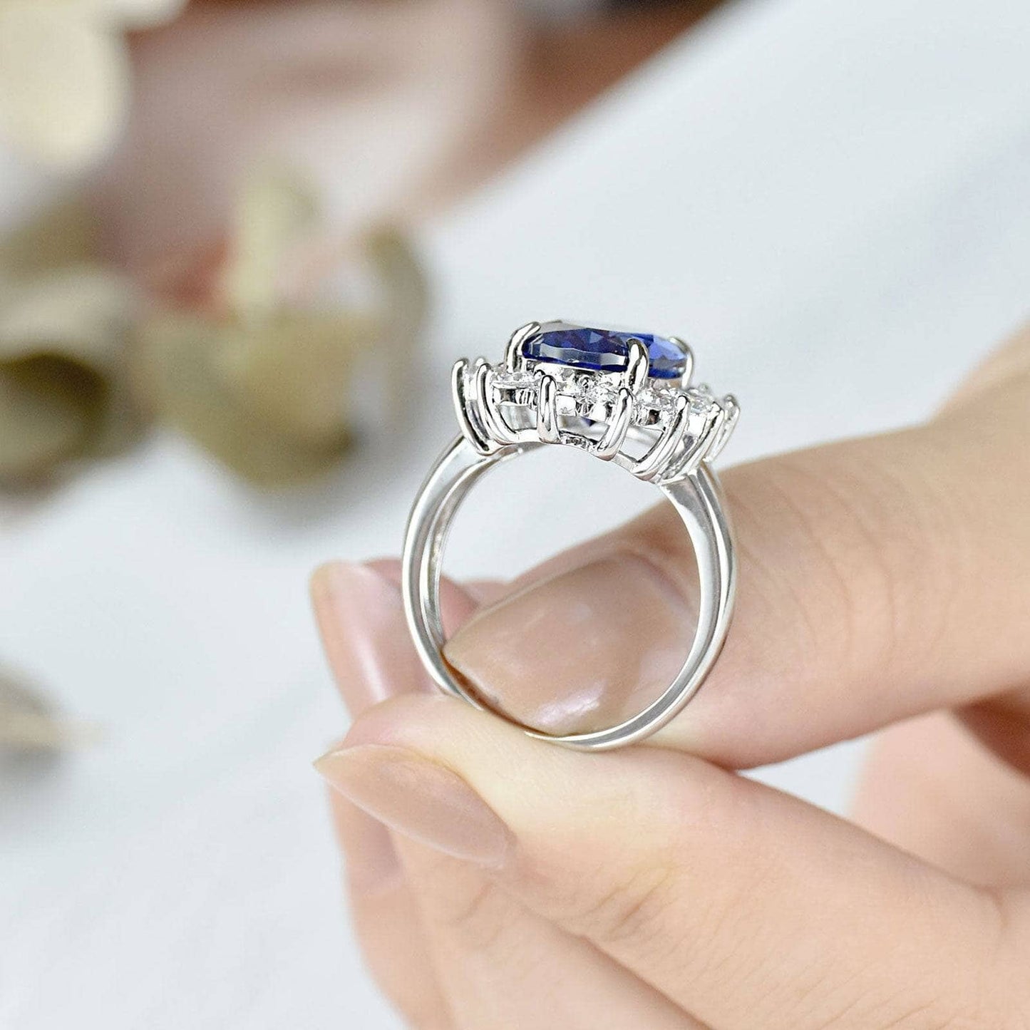 Oval EVN Stone Engagement Ring - Black Diamonds New York