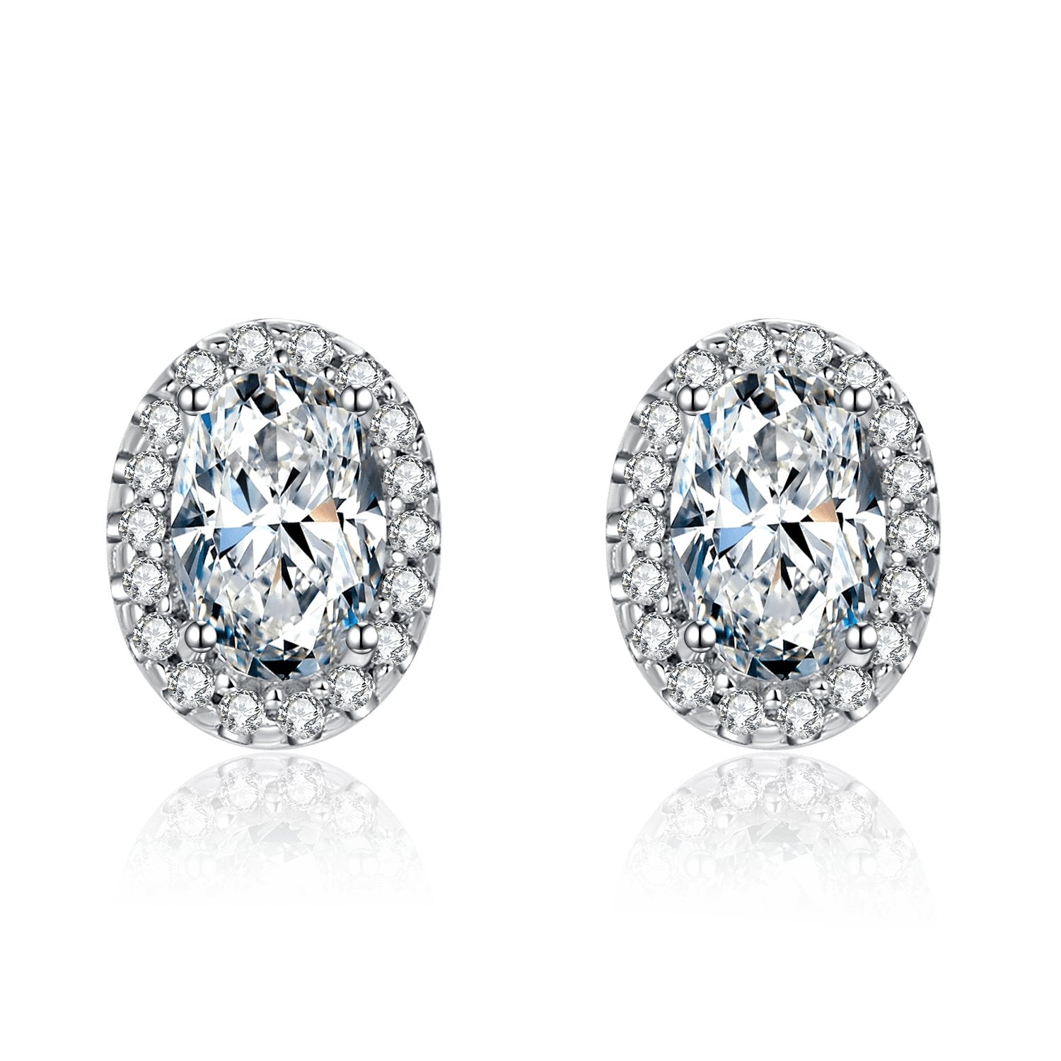 Oval Halo Moissanite Pendant Necklace Earrings Set - Black Diamonds New York