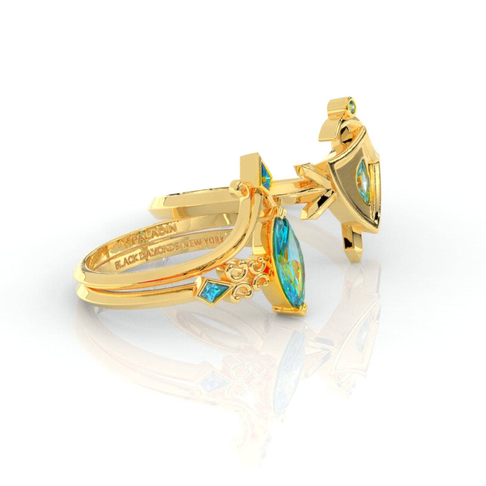 Paladin's 2 piece Ring Set (Women)- 14k Yellow Gold Video Game Inspired ...