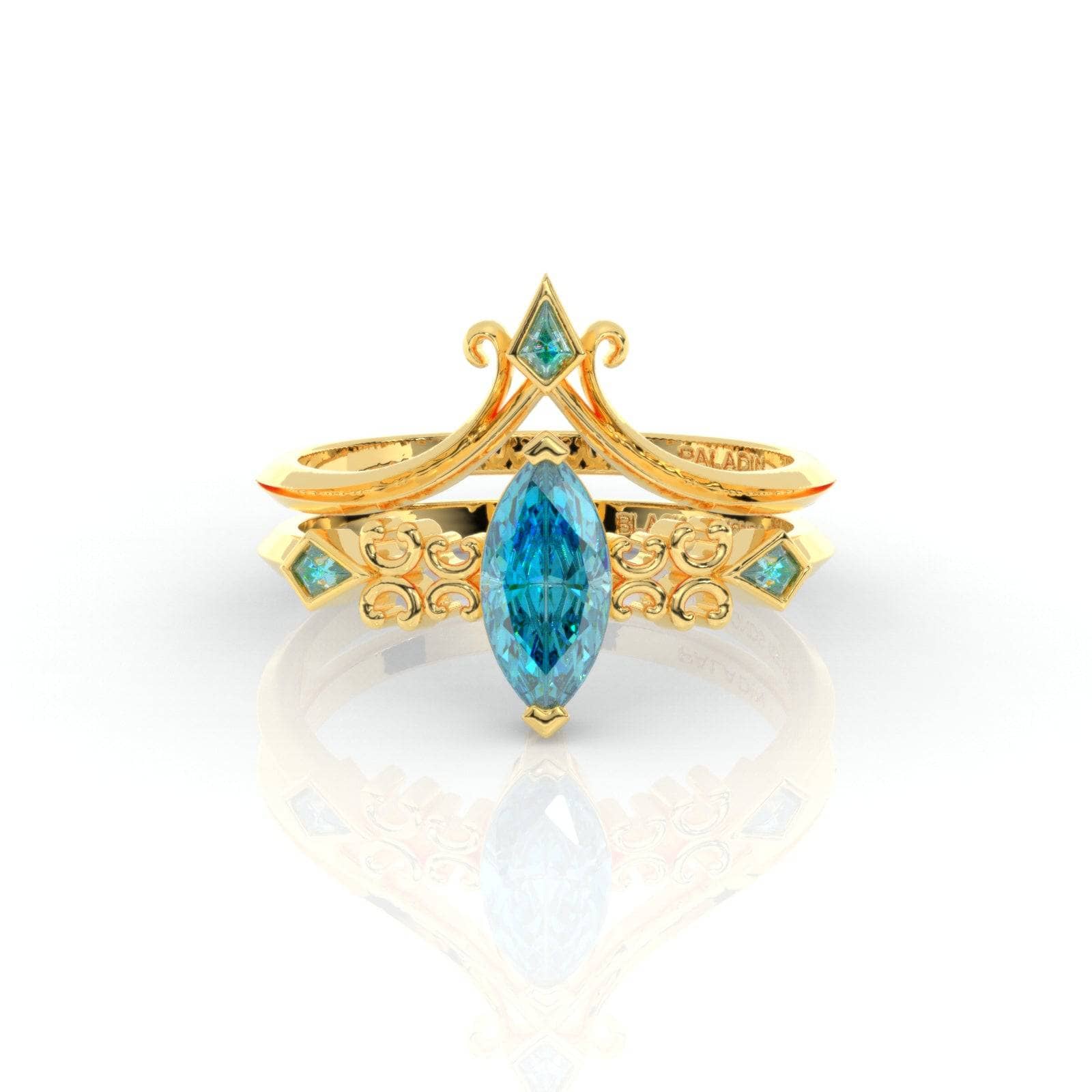 Paladin's 2 piece Ring Set (Women)- 14k Yellow Gold Video Game Inspired ...
