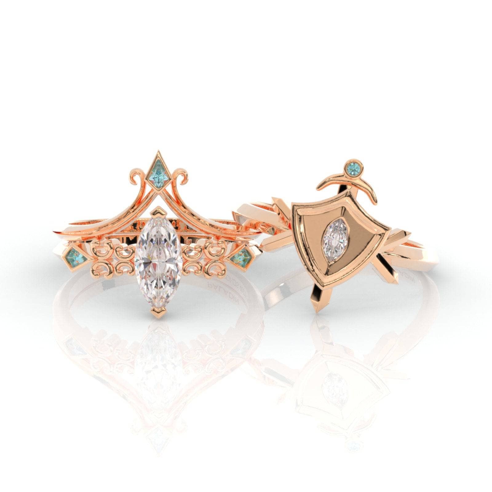 Paladin's Shield Ring (Unisex)- 14k Yellow Gold Video Game Inspired ...