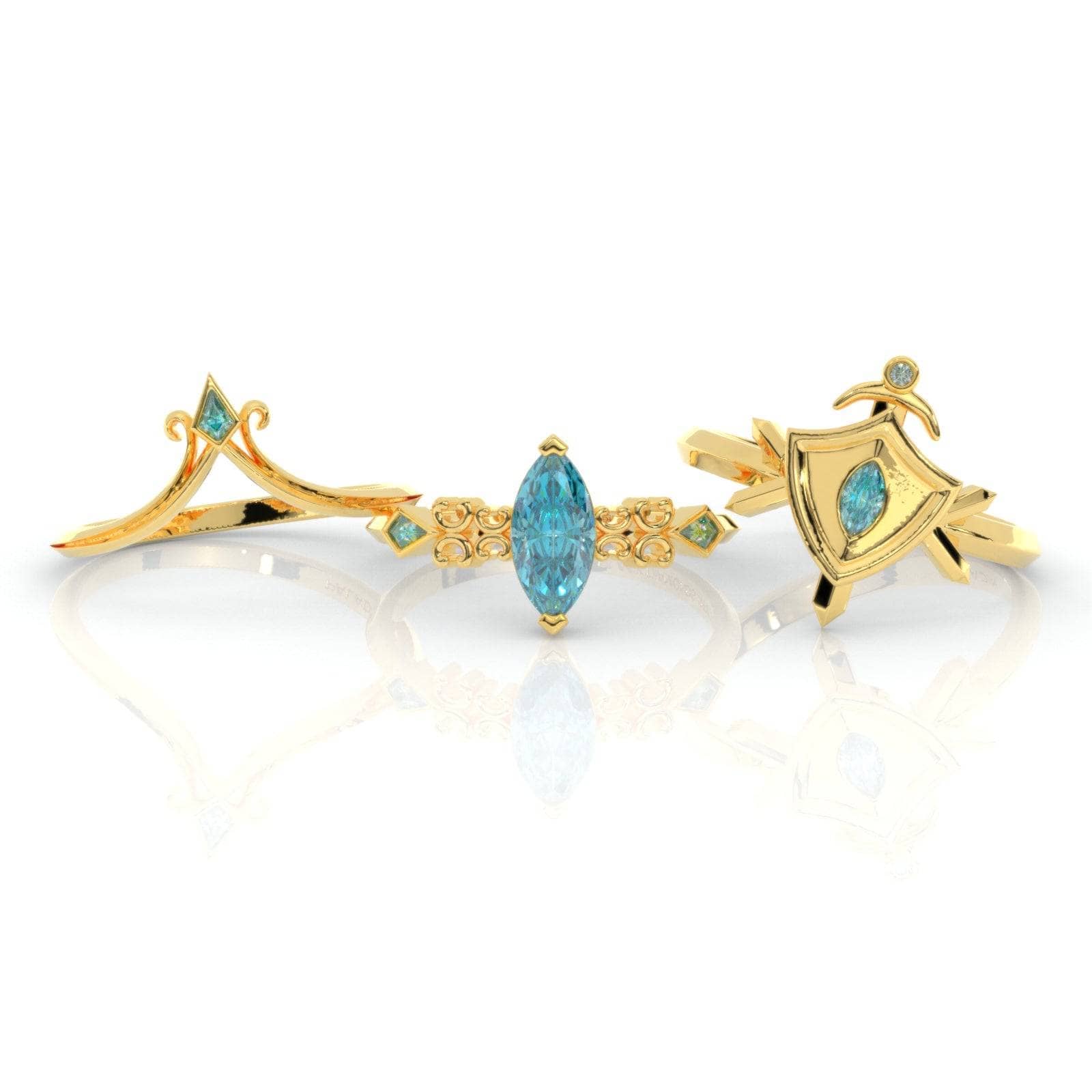 Paladin's Shield Ring (Unisex)- 14k Yellow Gold Video Game Inspired ...