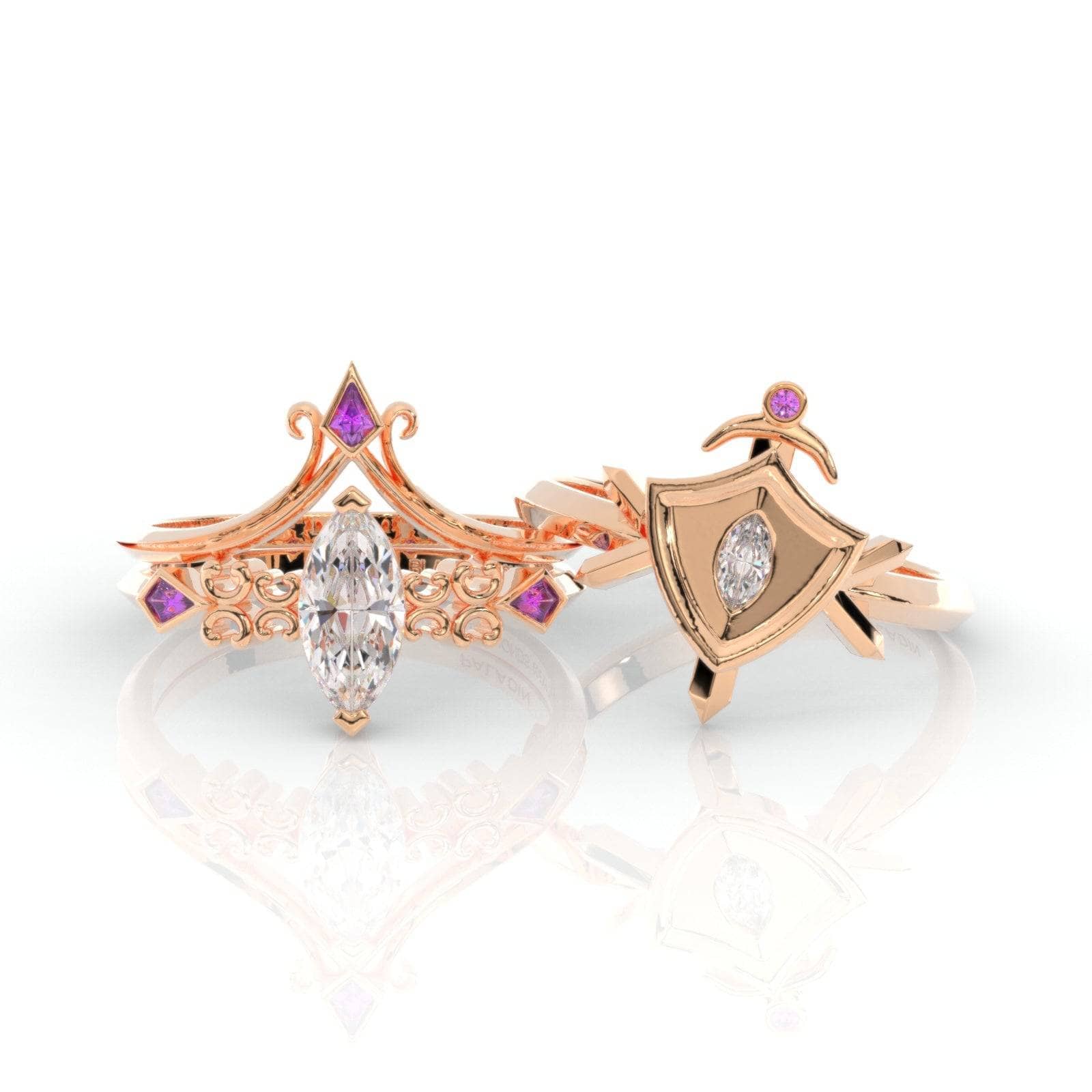 Paladin's Shield Ring (Unisex)- 14k Yellow Gold Video Game Inspired ...