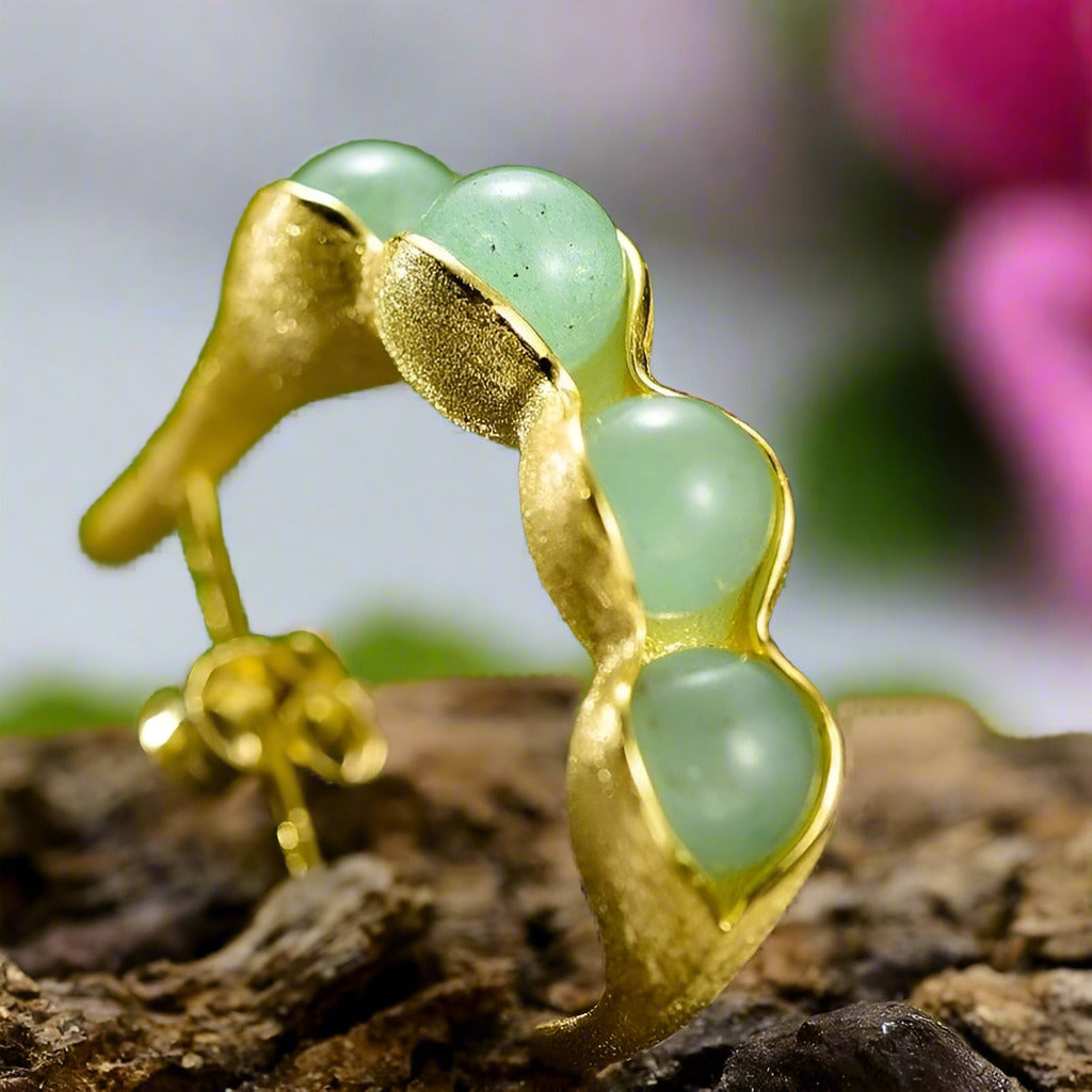 Pea Pods Drop Earrings-Black Diamonds New York