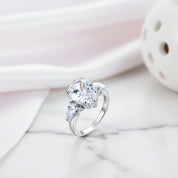 4.0 Ct Pear Cut Diamond Option Three-Stone Ring-Black Diamonds New York