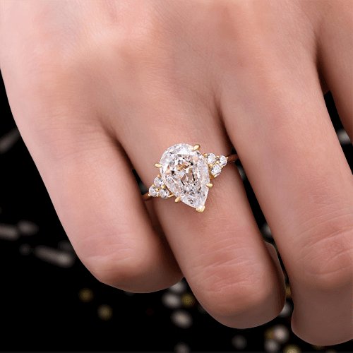 Pear Cut Diamonds Engagement Ring-Black Diamonds New York