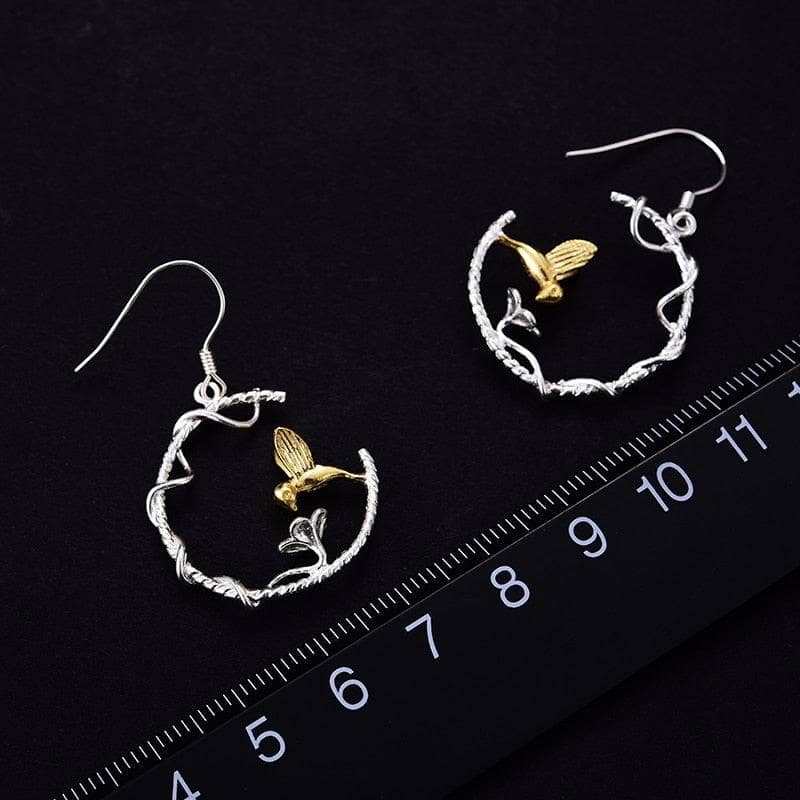 Perfect Lovely Bird Drop Earrings-Black Diamonds New York