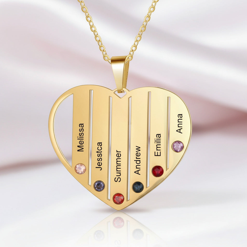 Personalized Family Birthstone Necklace-Black Diamonds New York