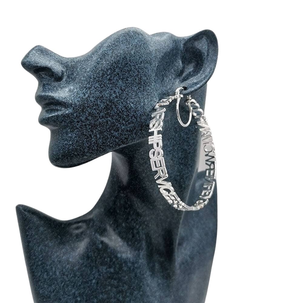 Personalized Letters Hoop Earrings - Black Diamonds New York