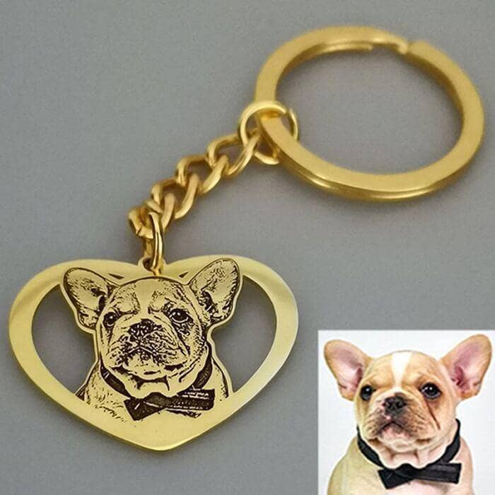 Personalized Pet Photo Necklace and Keychain-Black Diamonds New York