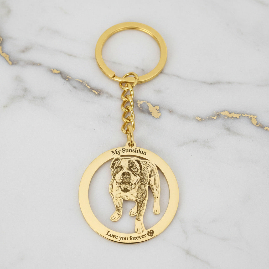 Personalized Pet Photo Necklace and Keychain-Black Diamonds New York