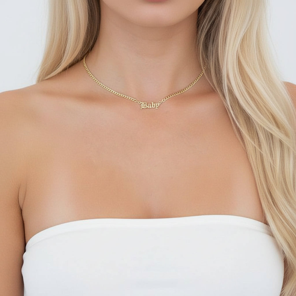Personalized Stainless Steel Necklace-Black Diamonds New York