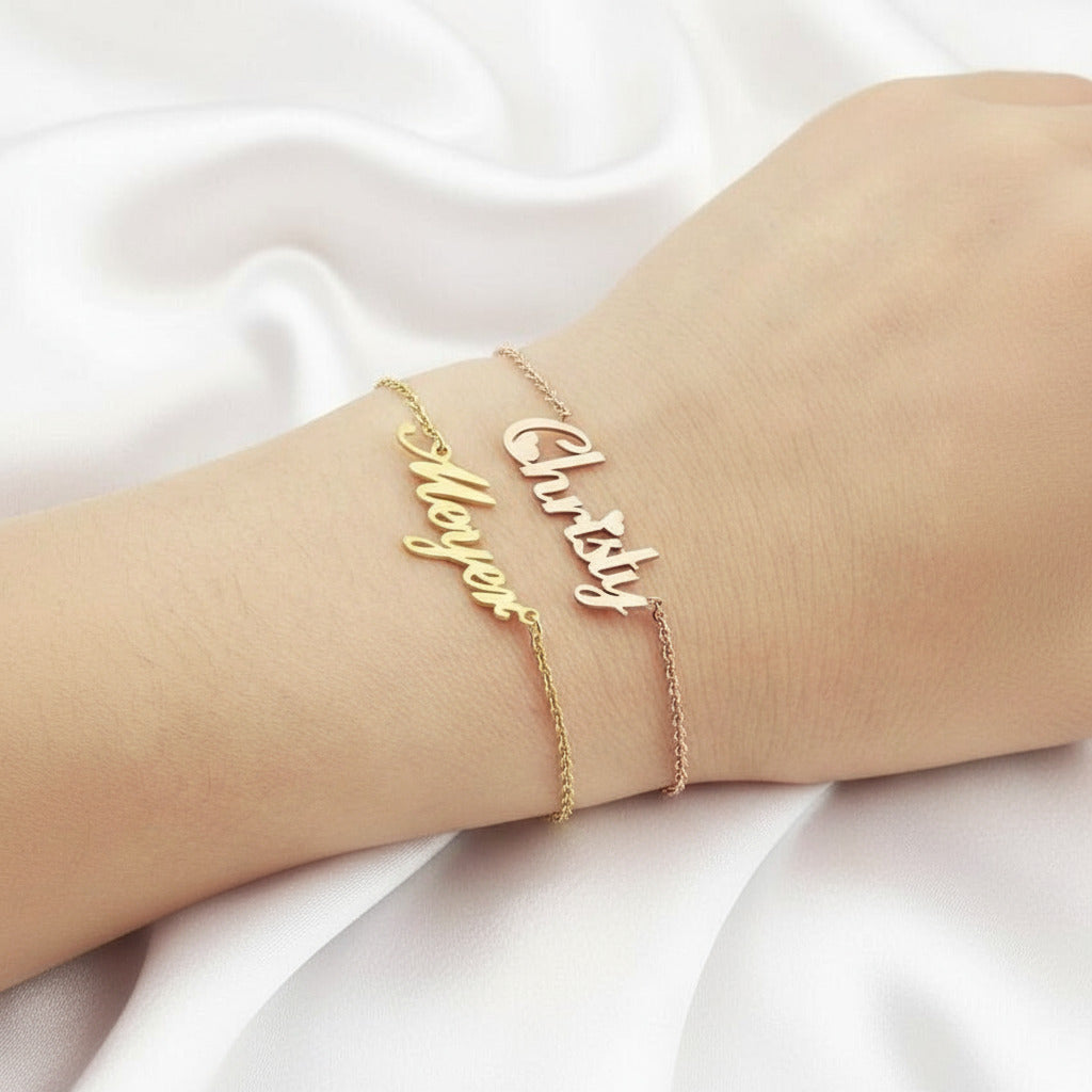 Personalized Three Name Bracelet-Black Diamonds New York