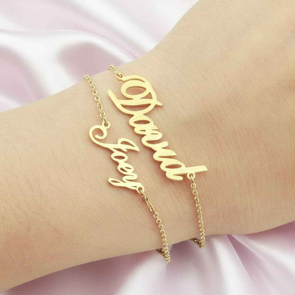 Personalized Three Name Bracelet-Black Diamonds New York