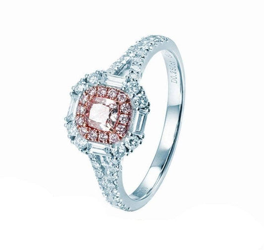 Pink Cushion Cut Diamond Engagement Ring-Black Diamonds New York