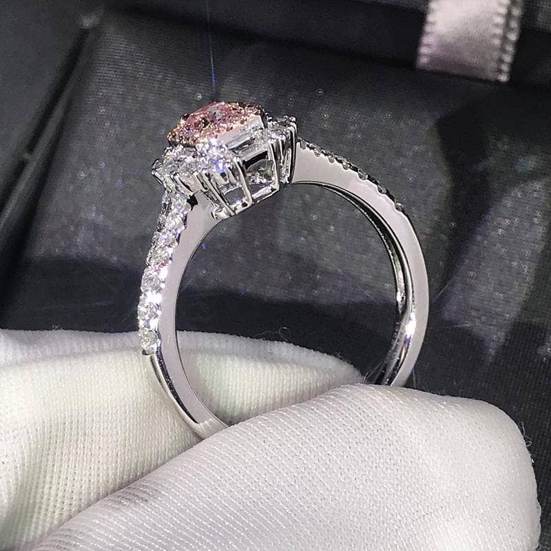Pink Cushion Cut EVN Diamond Engagement Ring-Black Diamonds New York