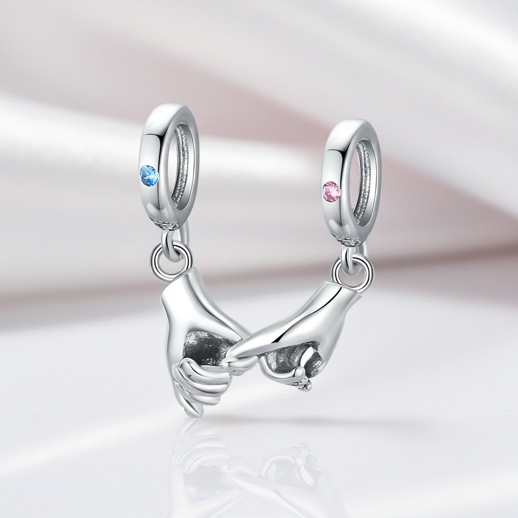 Pinky Swear Flower Lace & Heart Charm-Black Diamonds New York