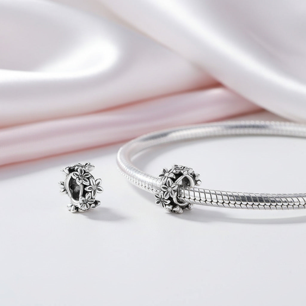 Pinky Swear Flower Lace & Heart Charm-Black Diamonds New York