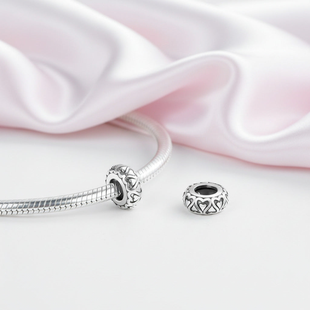 Pinky Swear Flower Lace & Heart Charm-Black Diamonds New York