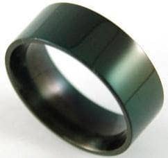 Plain Black Solid Stainless Steel Mens Ring - Black Diamonds New York