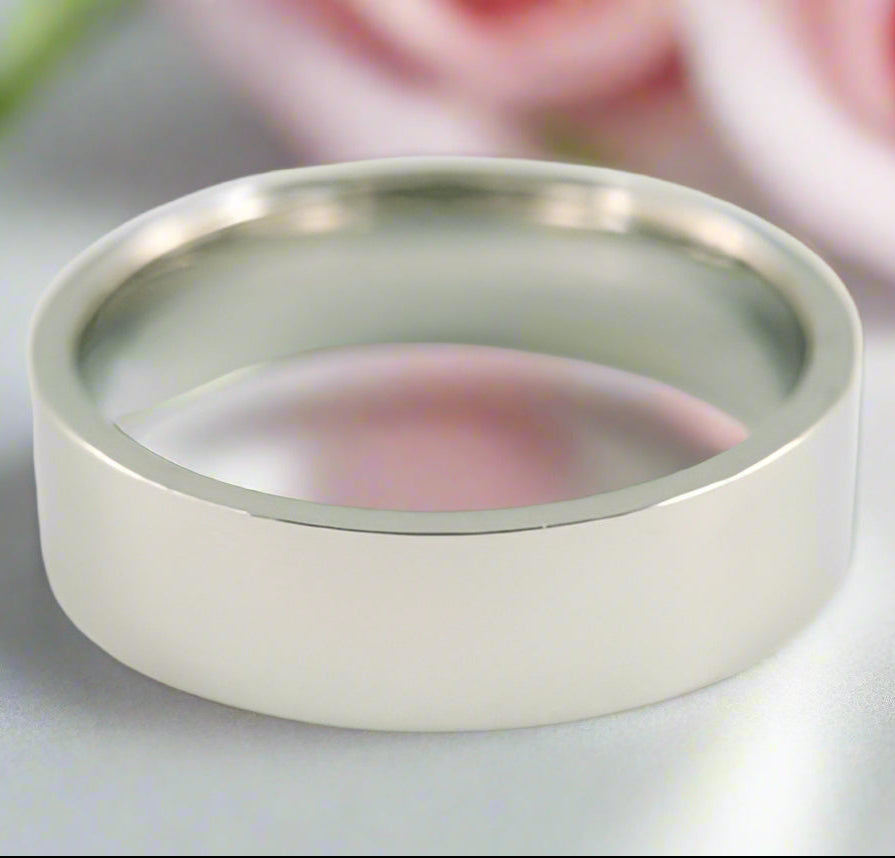 Plain Silver Color Stainless Steel Men's Ring Band-Black Diamonds New York