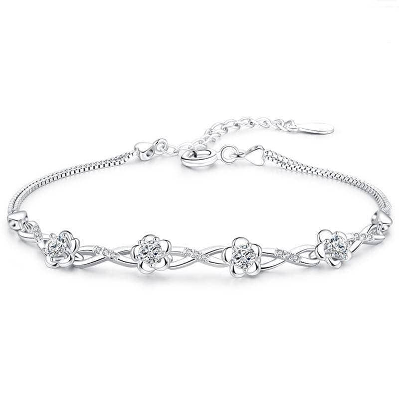Alloy of Platinum & Silver Flower Sweet Bracelet