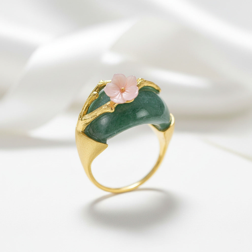 Plum Flower Ring-Black Diamonds New York